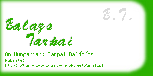 balazs tarpai business card